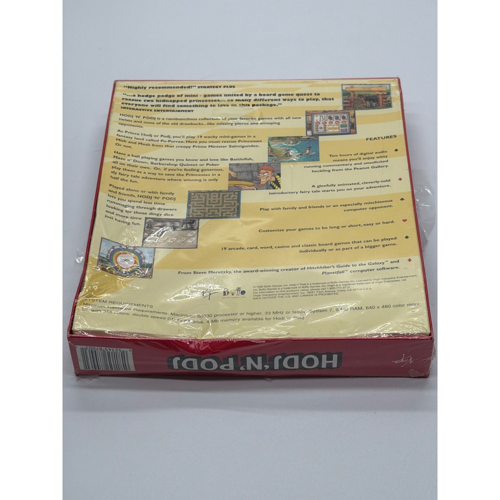 Hodj 'n' Podj Mac CD-ROM 1995 Virgin Interactive Box New Sealed Steve Meretzky - Picture 2 of 3